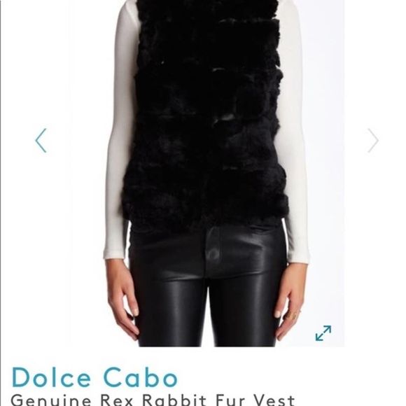 Dolce Cabo Genuine Rex rabbit fur vest size L - Picture 2 of 3